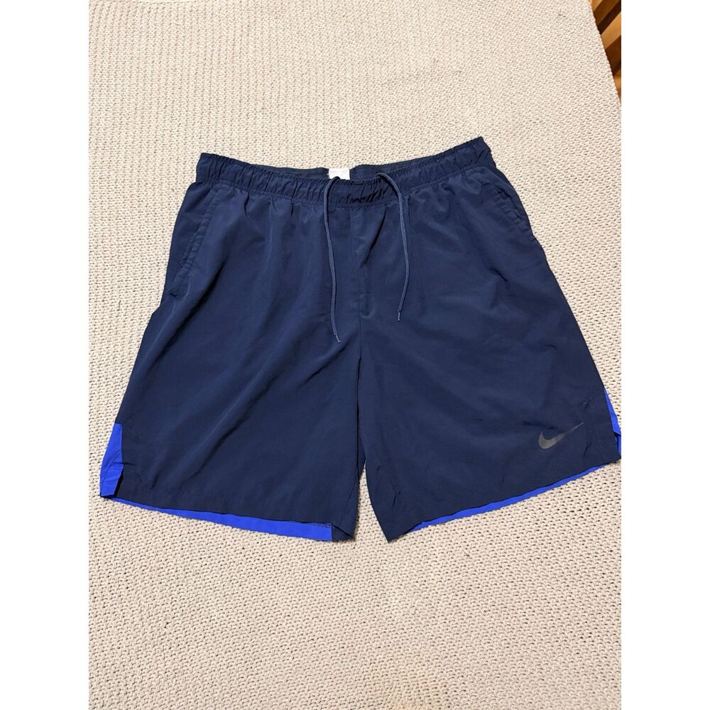Nike Dri-FIT Mens XXL Athletic Running Shorts Navy Royal Blue Drawstring Active